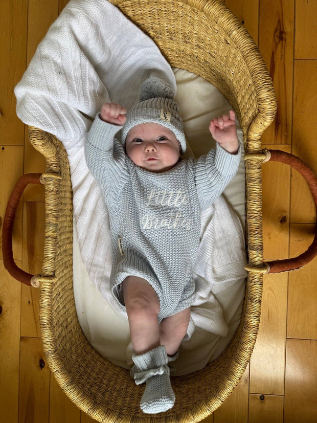 'Little Brother' Announcement Romper | Sky: NB