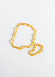 Raw Honey Baltic Amber || Classic || Beaded Necklace: 11" Baby Necklace