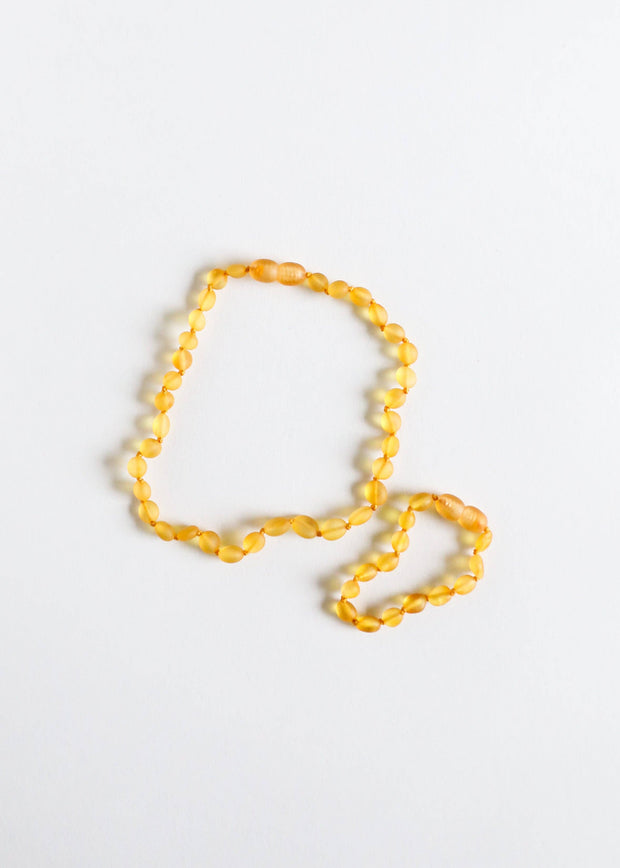 Raw Honey Baltic Amber || Classic || Beaded Necklace: 11" Baby Necklace