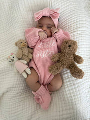 'Little Sister' Announcement Romper | Peony: NB