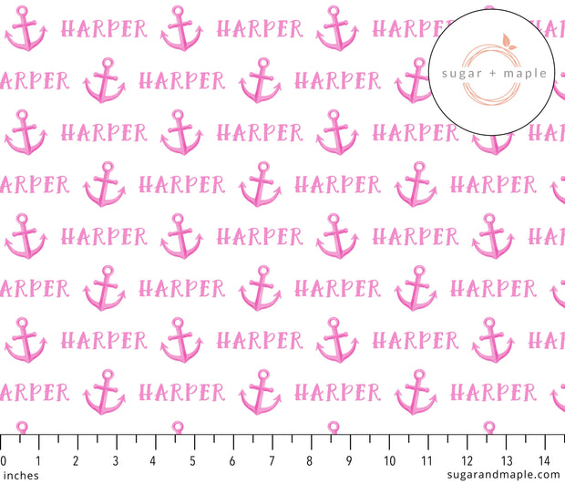 Sugar + Maple Plush Minky Fleece Personalized Blanket | Anchor