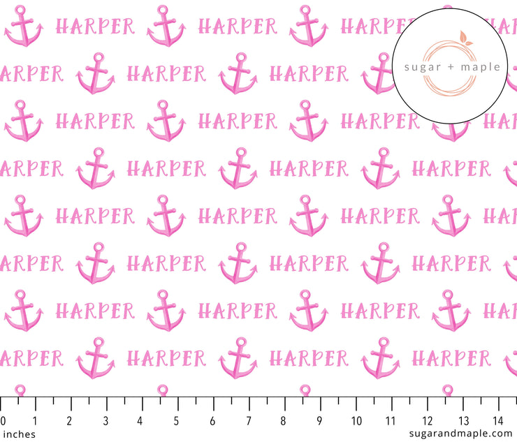 Sugar + Maple Plush Minky Fleece Personalized Blanket | Anchor