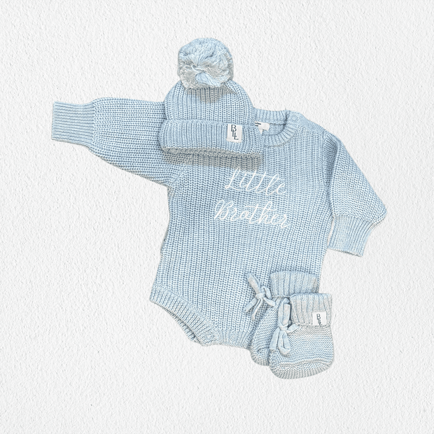 'Little Brother' Announcement Romper | Sky: NB