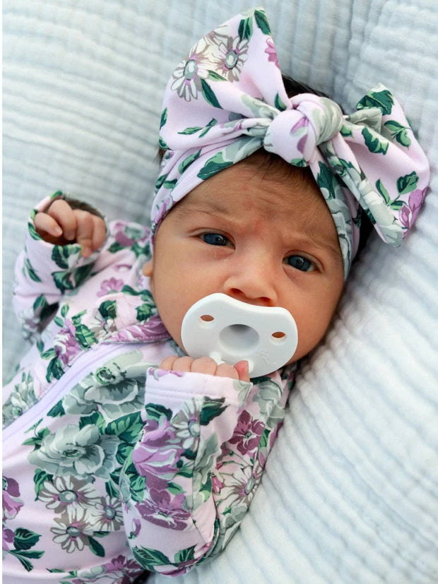 2-Way Zip Ruffle Footie, Blissful Blossoms: 3 - 6 mo.