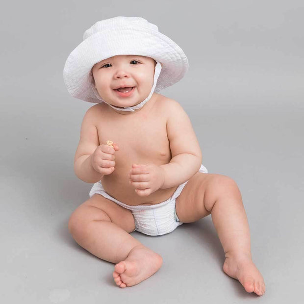 White Seersucker Bucket Hat Baby & Toddler: 6-12 Months