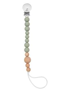 Loulou Lollipop Colorblock Wood & Silicone Soother Holder | Sage Green