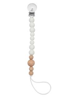 Loulou Lollipop Color Block Wood & Silicone Soother Holder | White