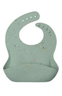 Loulou Lollipop Silicone Bib | Confetti Seafoam