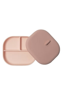 Loulou Lollipop Silicone Divided Plate with Lid | Blush Pink