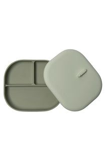 Loulou Lollipop Silicone Divided Plate with Lid | Sage