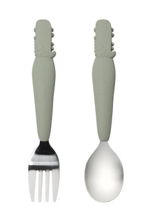 Loulou Lollipop Spoon & Fork Set | Alligator