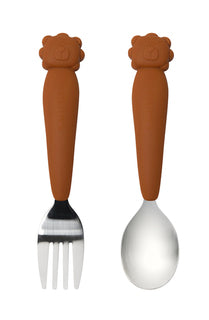 Loulou Lollipop Spoon & Fork Set | Lion