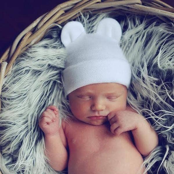 BLUE BEAR Newborn Boy Hospital Hat Take Home Baby Hat