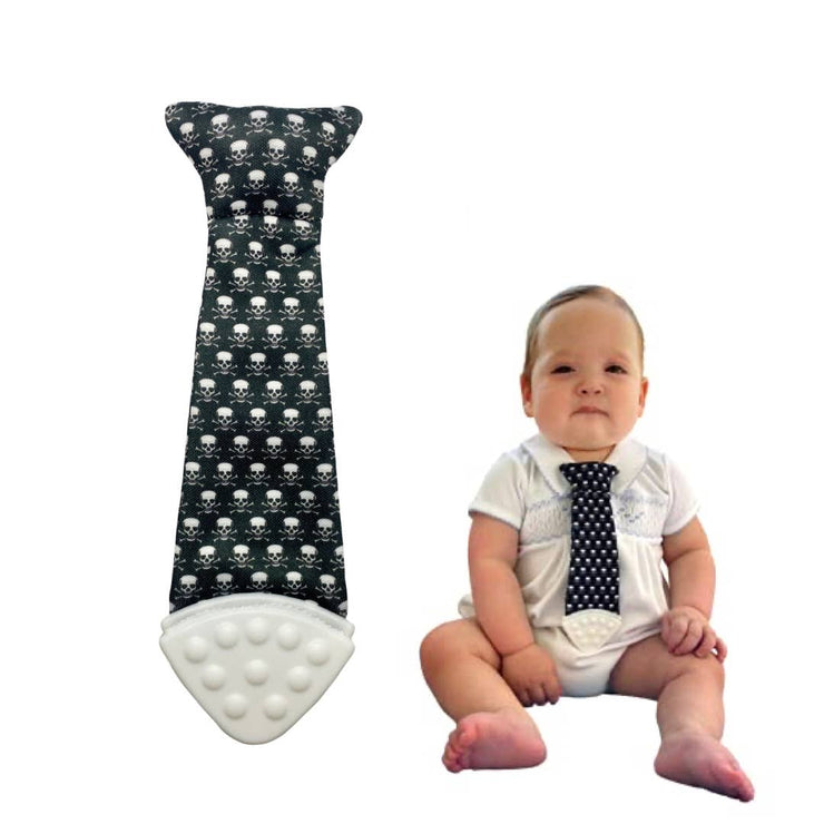 Tasty Tie Teether, Crinkle Toy, Baby Boy Gift (Skull)