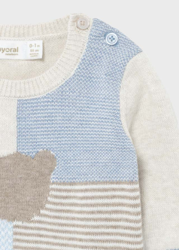MAYORAL BABY BOY PALE BLUE KNIT 2 PIECE OUTFIT SET