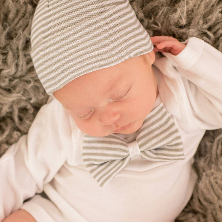 GREY BOW TIE ONSIE