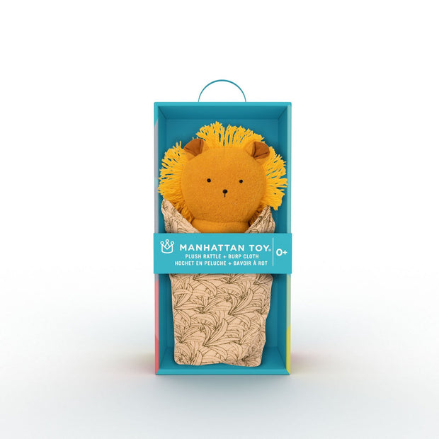 Manhattan Toy Lion Rattle + Burp Cloth