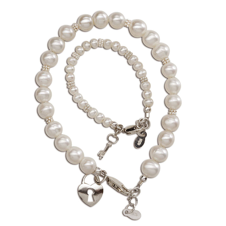Mom and Me 2-Piece Bracelet Set - Key To Heart Baby Bracelet