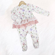 Kryssi Kouture Sienna Tutu Jumpsuit - Pastel Water Color Flo: 0-3M