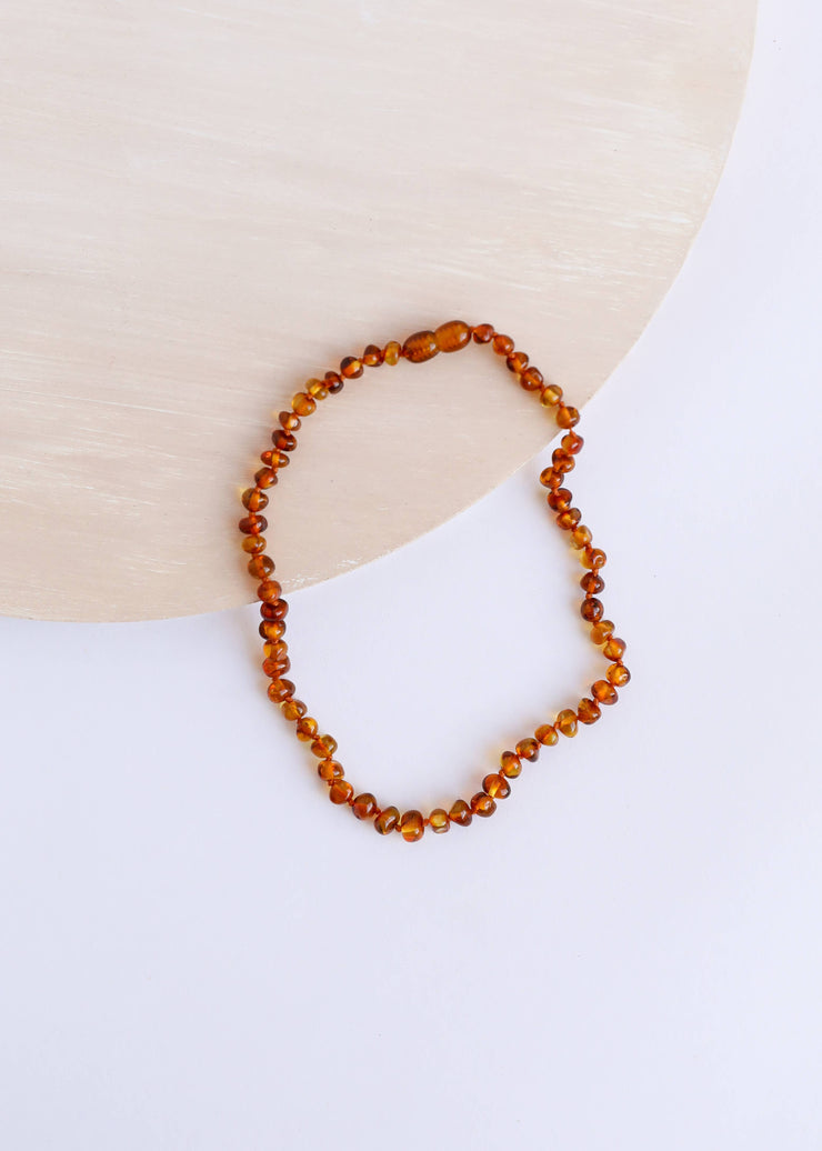 Kids: Polished Cognac Amber Necklace