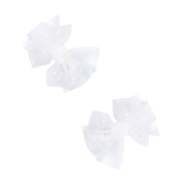 2PK TULLE BABY FAB CLIPS: white