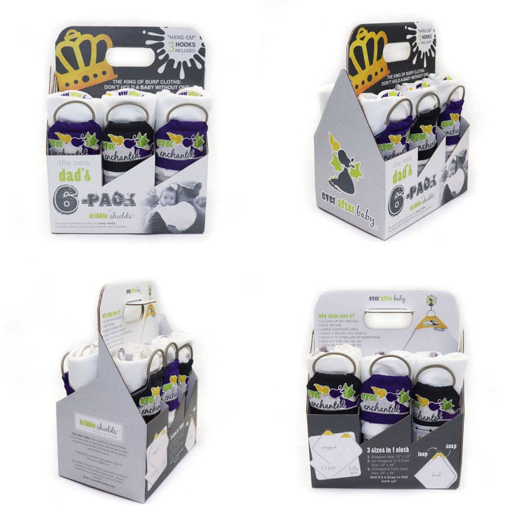 The New Dad's 6-pack of Dribble Shield Burp Cloths