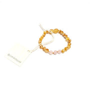 CanyonLeaf Raw Honey Amber + Rose Quartz Anklet or Bracelet