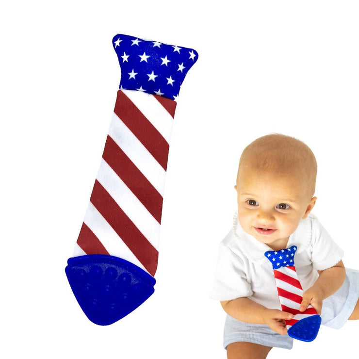 Tasty Tie Silicone Teether, Crinkle Toy & Baby Tie (USA)
