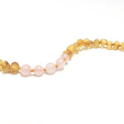 CanyonLeaf Raw Honey Amber + Rose Quartz Anklet or Bracelet