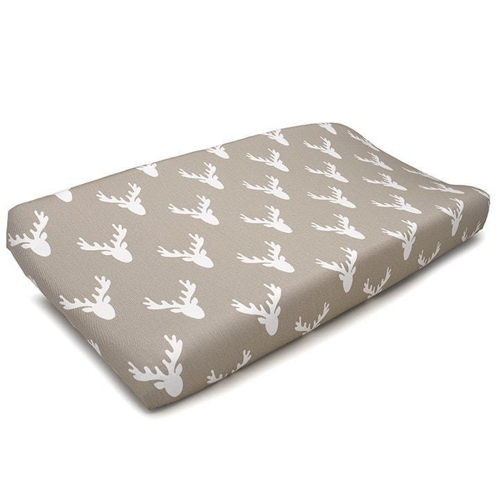 Liz & Roo Buck Woodland (Taupe) Contoured Changing Pad Cover