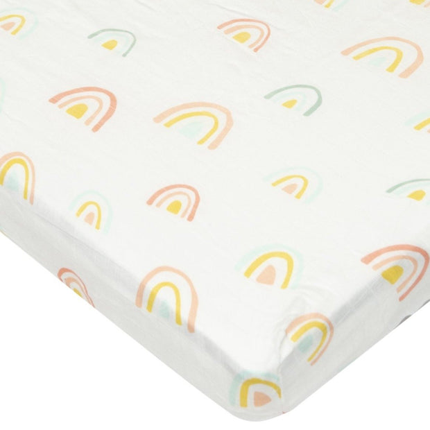 Loulou Lollipop Fitted Crib Sheet | Pastel Rainbow