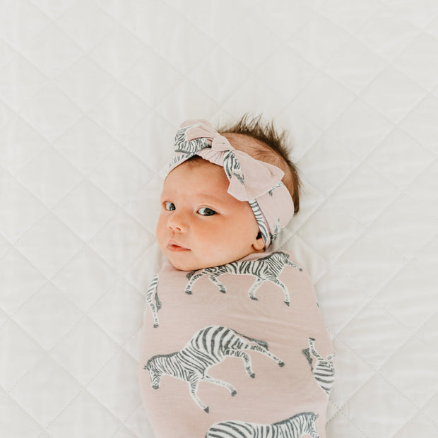 Copper Pearl Knit Headband Bow | Zella