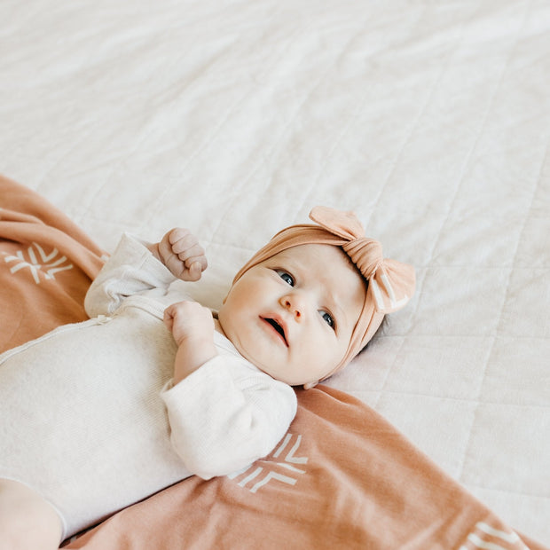 Copper Pearl Knit Headband Bow | Mesa