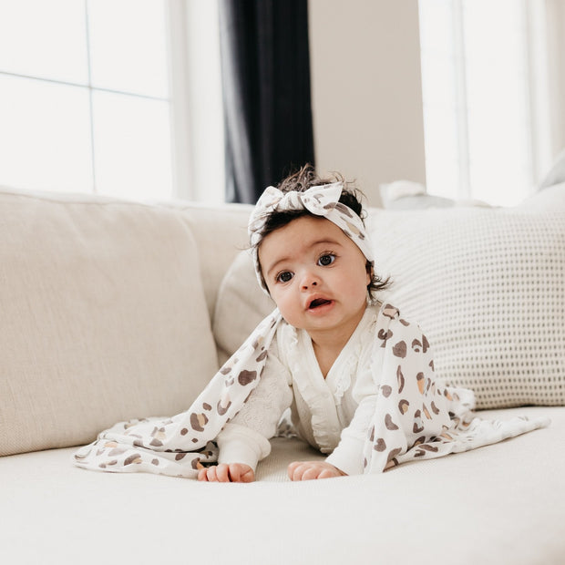 Copper Pearl Knit Headband Bow | Millie