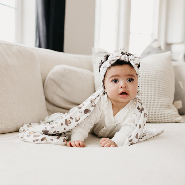 Copper Pearl Knit Headband Bow | Millie