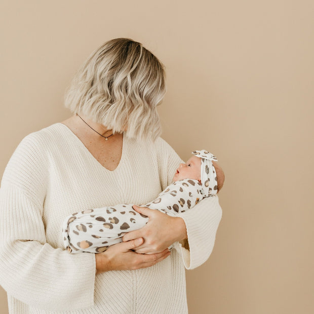 Copper Pearl Knit Headband Bow | Millie