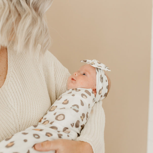 Copper Pearl Knit Headband Bow | Millie