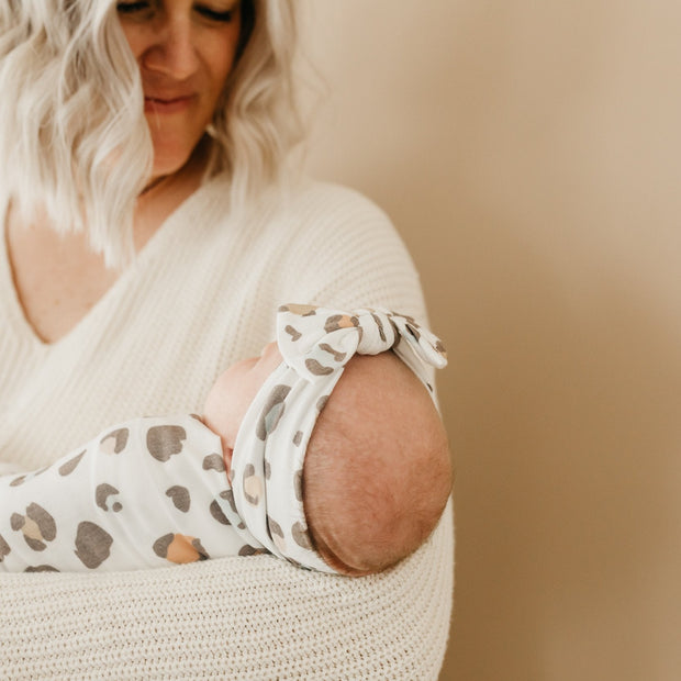 Copper Pearl Knit Headband Bow | Millie