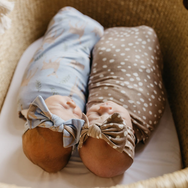 Copper Pearl Knit Headband Bow | Fawn