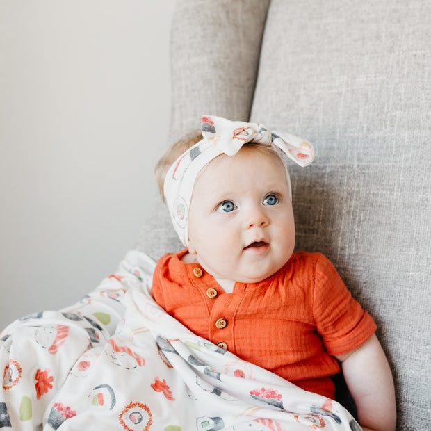 Copper Pearl Knit Headband Bow | Baja