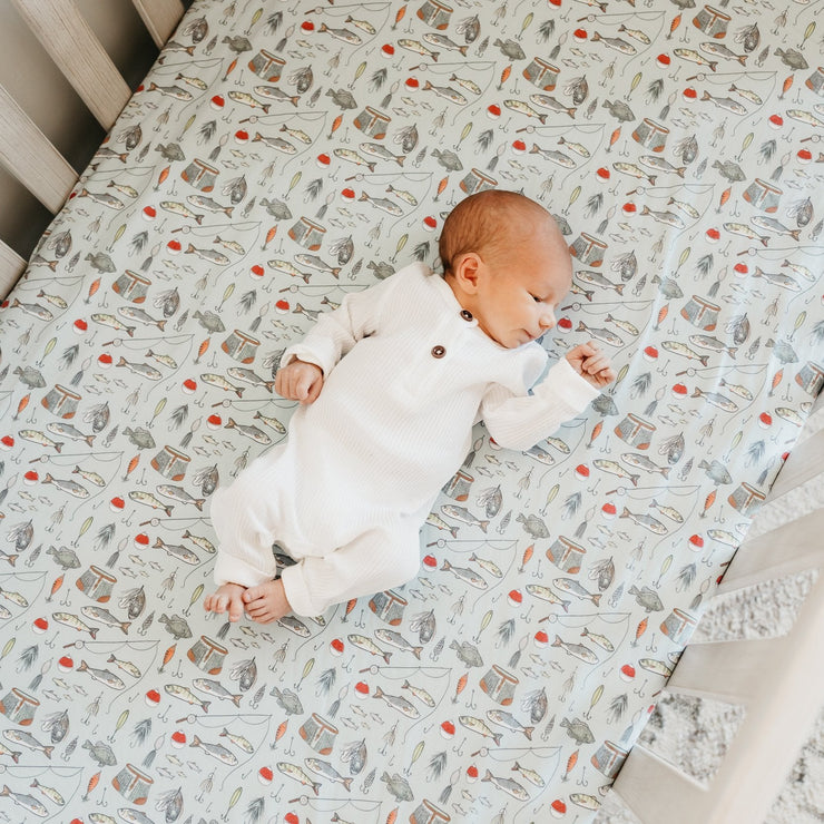 Copper Pearl Premium Knit Fitted Crib Sheet | Trout