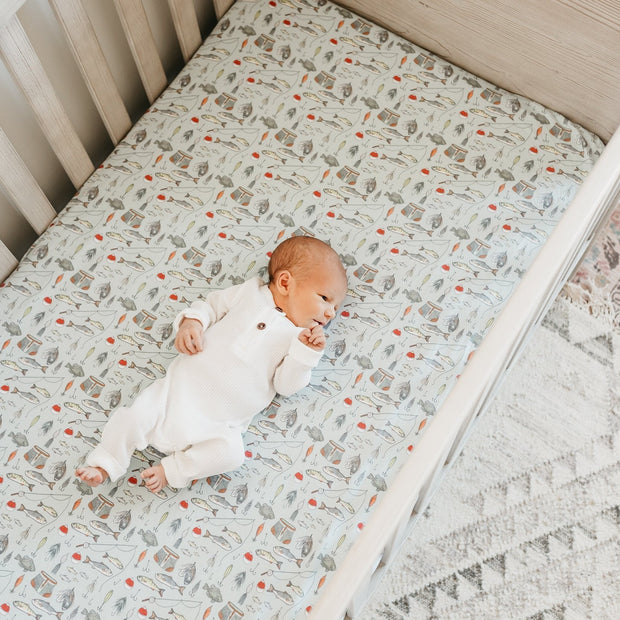 Copper Pearl Premium Knit Fitted Crib Sheet | Trout