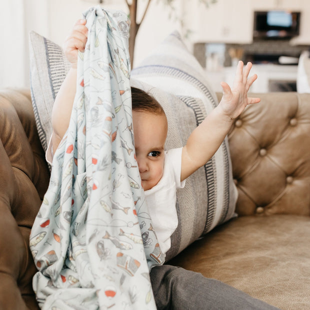 Copper Pearl Knit Swaddle Blanket | Trout