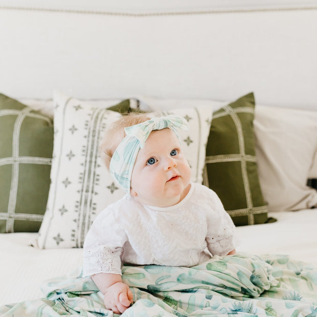 Copper Pearl Knit Headband Bow | Desert