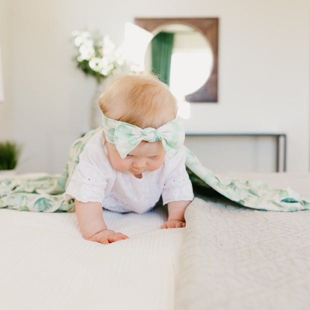 Copper Pearl Knit Headband Bow | Desert