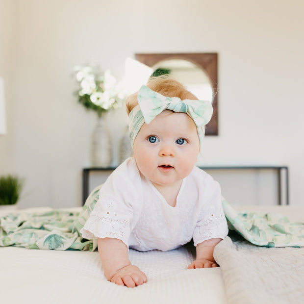 Copper Pearl Knit Headband Bow | Desert