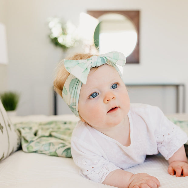 Copper Pearl Knit Headband Bow | Desert