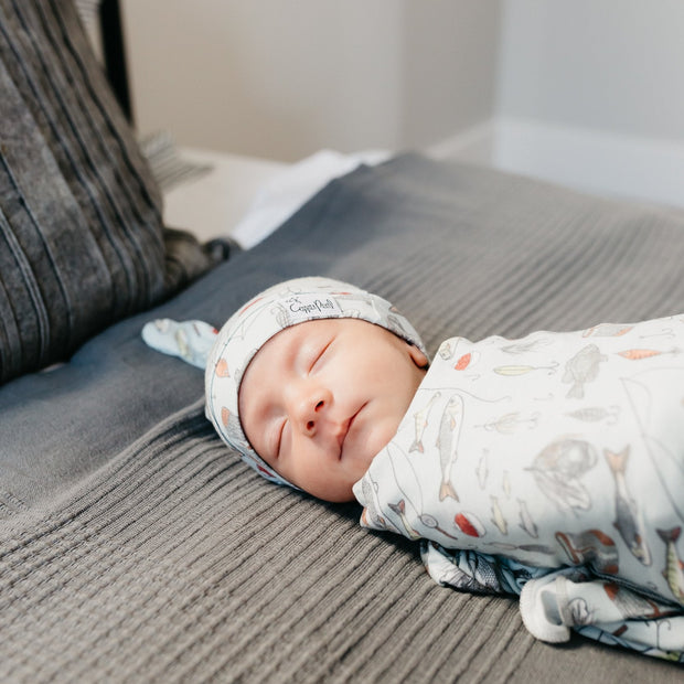 Copper Pearl Knit Swaddle Blanket | Trout