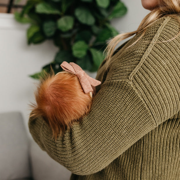 Copper Pearl Ribbon Nylon Bow | Rocky