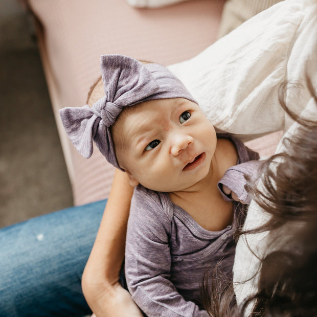 Copper Pearl Knit Headband Bow | Violet